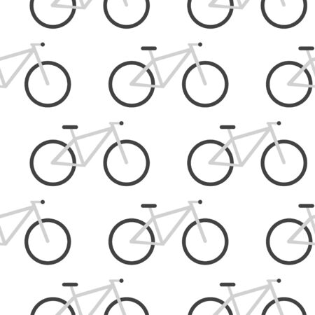 Vector bicycle pattern. Flat design, monochrome.のイラスト素材