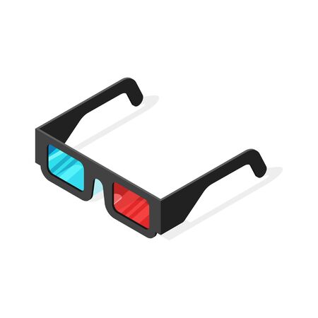 Isometric vector illustration of 3d glasses. Isolated on white background.のイラスト素材