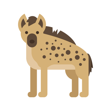 Vector flat style illustration of hyena. Icon for web. Isolated on white background.のイラスト素材