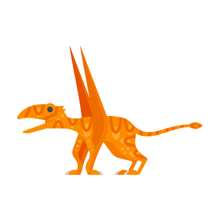 Vector flat style illustration of prehistoric animal - Dimorphodon. Isolated on white background.のイラスト素材