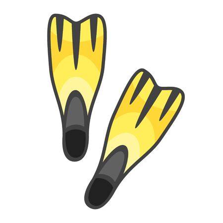 Vector cartoon style illustration of flippers. Icon for web. Isolated on white background.のイラスト素材