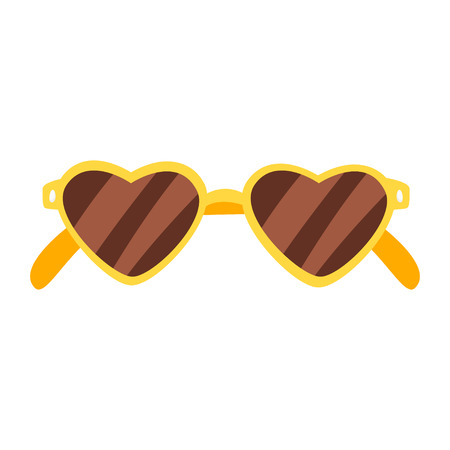 Vector cartoon style illustration of heart shaped sunglasses. Isolated on white background.のイラスト素材