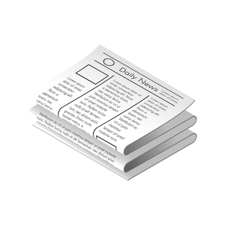 Vector isometric newspaper. Isolated on white background.のイラスト素材