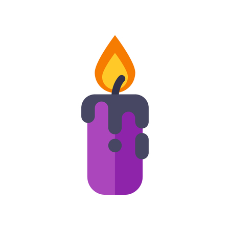 Vector flat illustration of Halloween candle isolated on white background.のイラスト素材