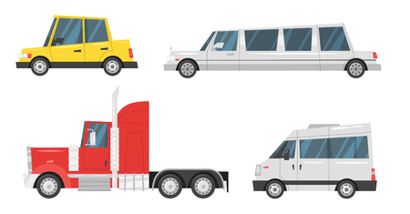 Vector  cartoon style set of city transport のイラスト素材