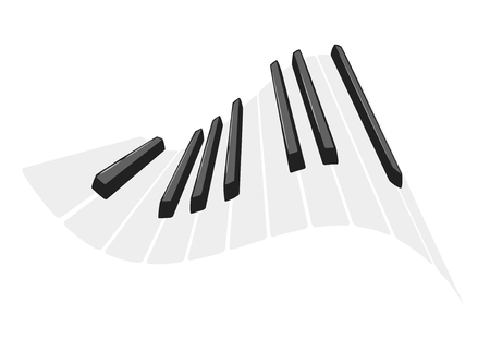 Musical instrument keys. Wave shape for decoration design. Vector illustration isolated on white background.のイラスト素材