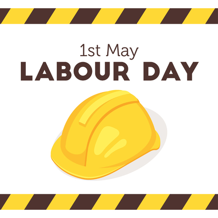 Labour day design template with safety helmet hard hat.のイラスト素材