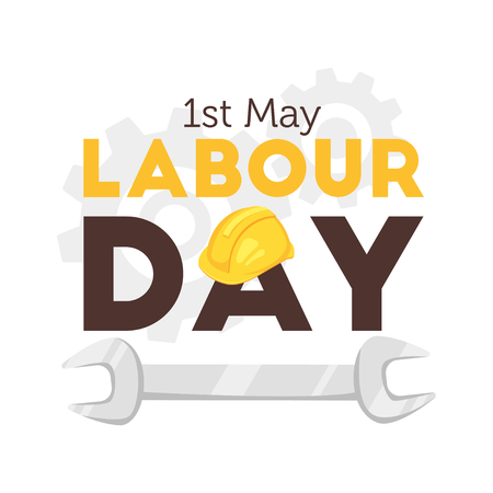 Labour day design template with hard hatのイラスト素材