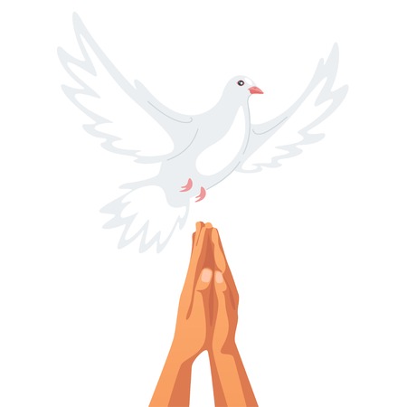 Hands showing praying gesture flatのイラスト素材