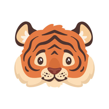 Vector cartoon style illustration of a tigerのイラスト素材