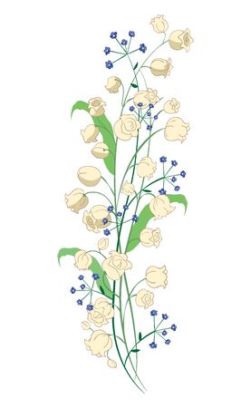 Floral pattern of Lily of the valleyのイラスト素材