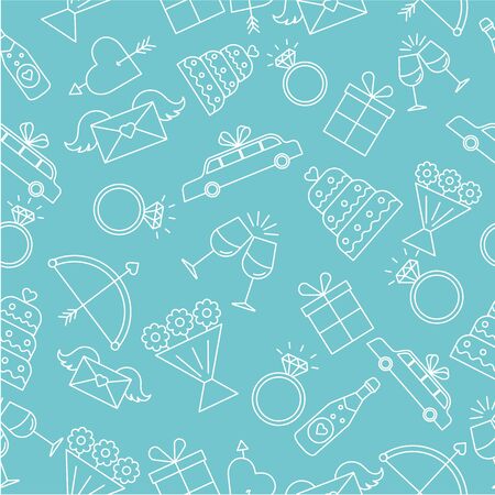 Wedding doodles elements sketch. Illustration for greeting cards and invitationsのイラスト素材