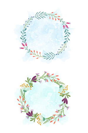 Round flower frameのイラスト素材