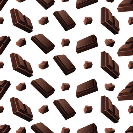 Seamless vector pattern with slices of milk and dark chocolate.のイラスト素材