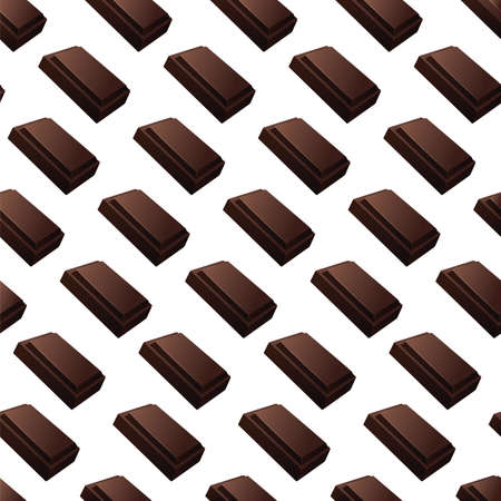 Seamless vector pattern with slices of milk and dark chocolate.のイラスト素材