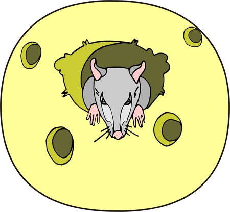 The mouse (or the bat) in the cheeseのイラスト素材