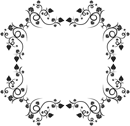 Floral grape design frameのイラスト素材
