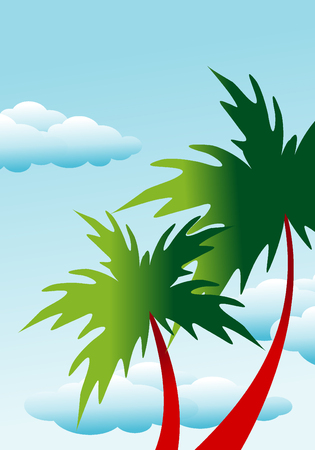 Floral palm backgroundのイラスト素材