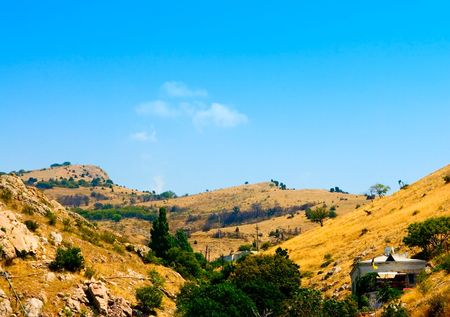 Beautiful Summer Crimean hill landscapeの写真素材
