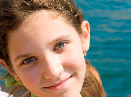 Portrait of cute teen girl outdoor