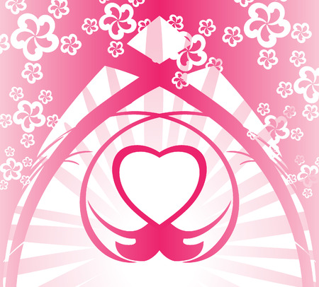 Pink heart backgroundのイラスト素材