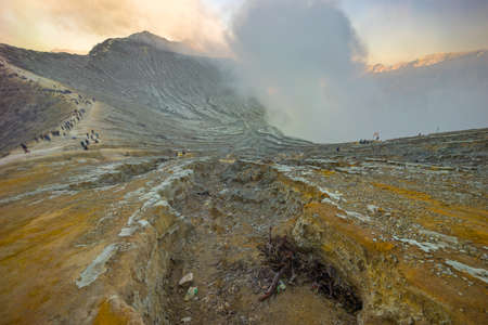 Texture of Kawah Ijen volcano mountain, Indonesia