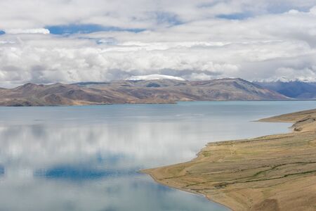 Tsomoriri lake in cloudy day, Lehの写真素材