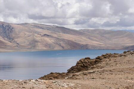 Tsomoriri lake in Leh, Indiaの写真素材