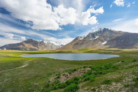 Small lake at Penzi la pass, Zanskar valley, Jammu Kashmir, India, Asia