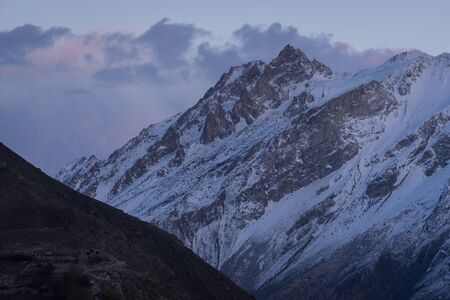 Snow mountain in Karakoram range in Hunza valley, Gilgit Baltistan, Pakistan, Asiaの写真素材