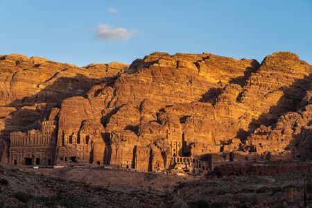 Petra ancient and ruin city of Nabateans kingdom at sunset, Jordan, Middle east, Asiaの写真素材