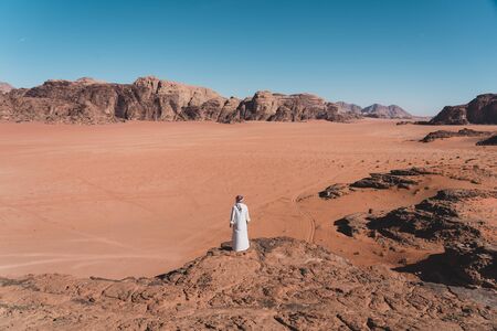 Beautiful landscape of Wadi Rum desert, red desert south part of Jordan, Arab, Asia