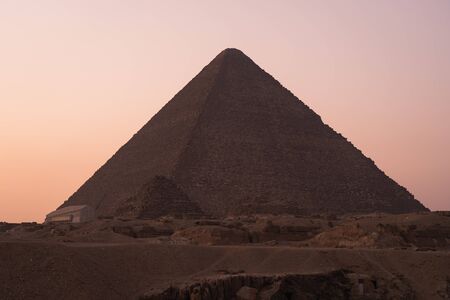 Pyramid of Khufu on top of Giza plateau in Cairo, Egypt, Africa