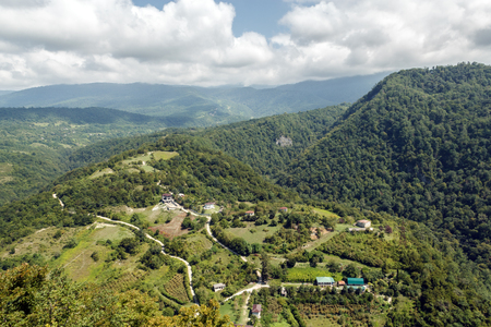 Abkhazia. Views of surrounding area New Athos with the Iversky mountain.の写真素材