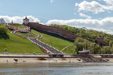 Nizhny Novgorod Kremlin and Chkalov Stairs on May holidaysの写真素材