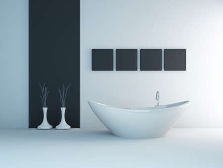 A 3d rendering of modern bathroom interiorの写真素材