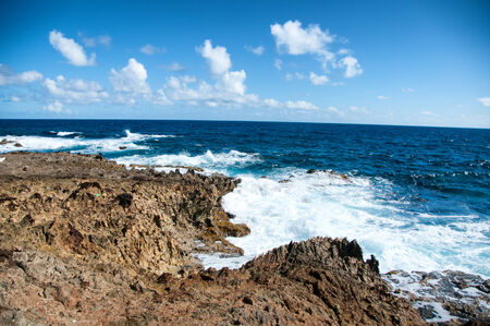 Picture of the Wild Coastline of Aruba in the Caribbeanの写真素材