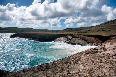 Picture of the Wild Coastline of Aruba in the Caribbeanの写真素材