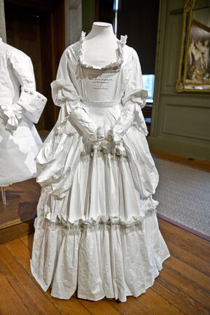 White baroque style female dress at Hampton Court Palace near Londonのeditorial素材