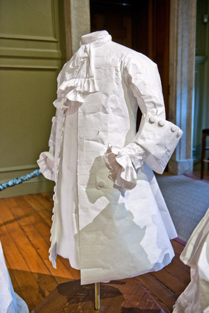White baroque style female dress at Hampton Court Palace near Londonのeditorial素材