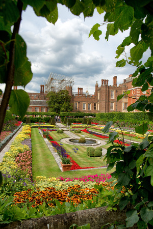Sunken Gardens at Hampton Court Palace near London, UKのeditorial素材