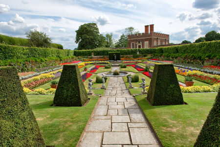 Sunken Garden at Hampton Court Palace near London, UKのeditorial素材