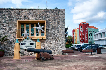Historic Rif Fort in Willemstad, Curacao in the Caribbeanのeditorial素材