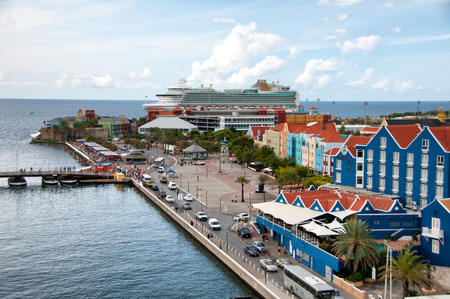 Aerial view of Otrobanda district with its famous dutch houses in Willemstad, Curacao, Caribbeanのeditorial素材