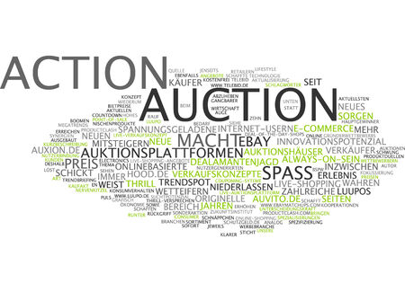 Word cloud of auction action in German languageの写真素材