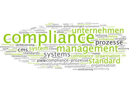 Word cloud of compliance in German languageの写真素材