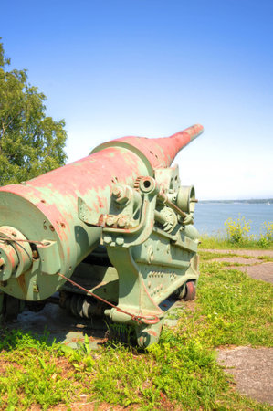 Old cannon in Suomenlinna fortress, Helsinki Finlandの写真素材