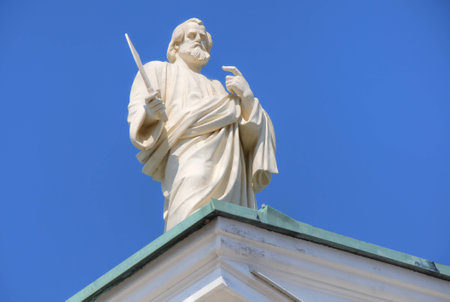 Exterior of the Helsinki Cathedral in Helsinki, Finlandの写真素材