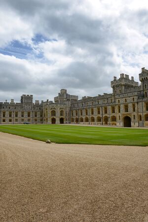 Central quadrangle and southern wing at Windsor Castle, Berkshire, UK, one of the official residencies of the Monarchyのeditorial素材