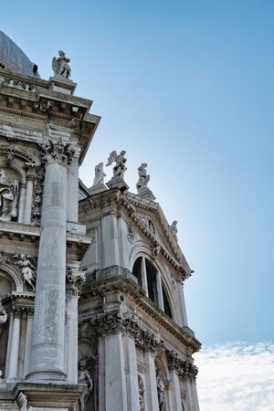 Exterior view of the Basilica Santa Maria della Salute (English: Saint Mary of Health) in Venice, Italy.のeditorial素材